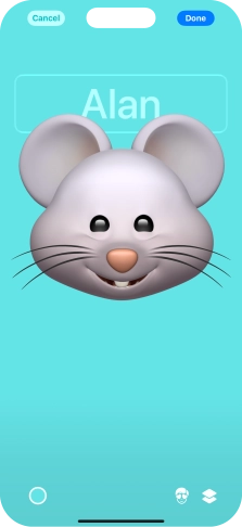 Press the name field and follow the instructions on the screen to select the required font and colour for your name on the Contact Poster.