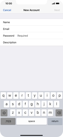 Press Password and key in the password for your email account.