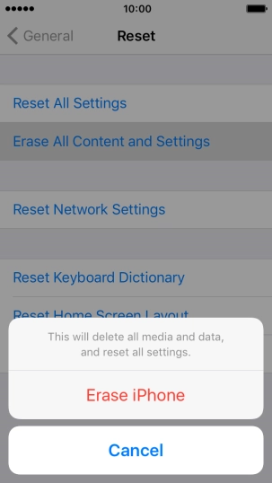 Press Erase iPhone.