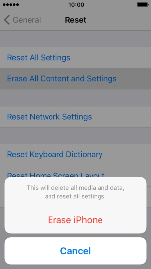 Press Erase iPhone.