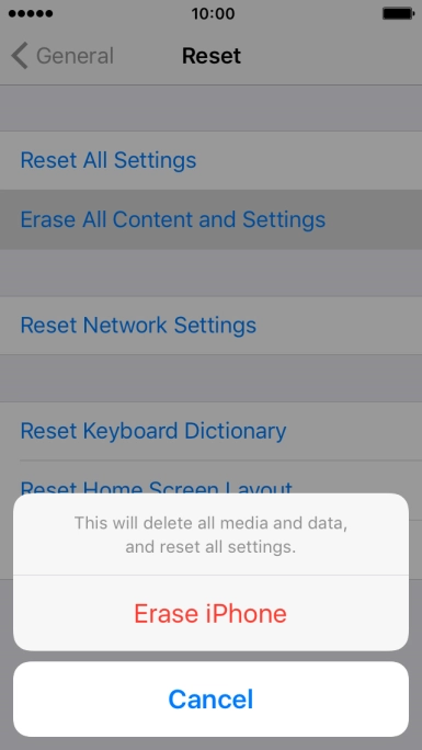 Press Erase iPhone.