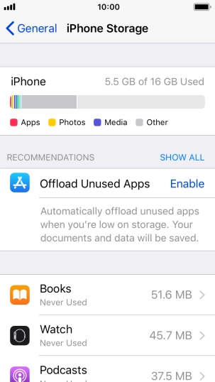 Press the required app.