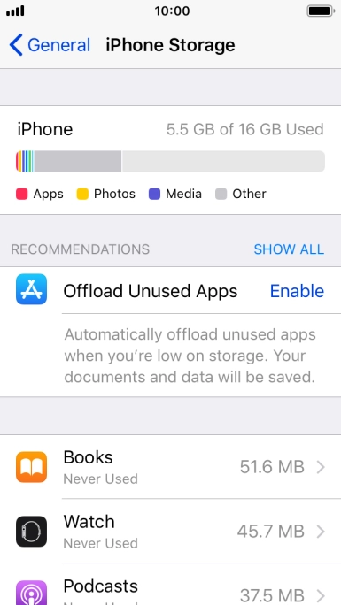 Press the required app.