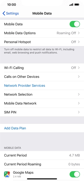 Press Add Data Plan.
