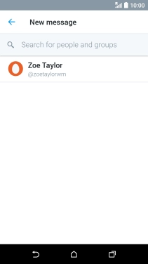 Press the search field and key in the first letters of the recipient's name.