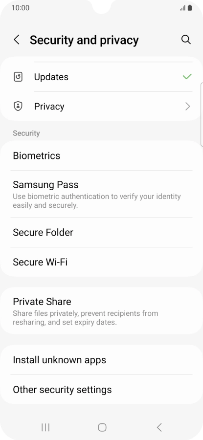 Press Other security settings.