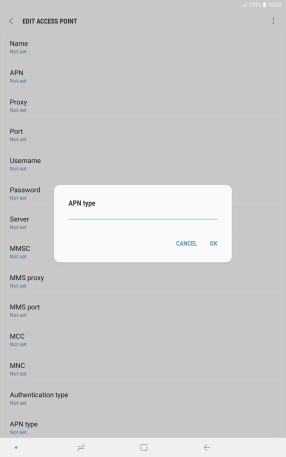 Key in default and press OK.