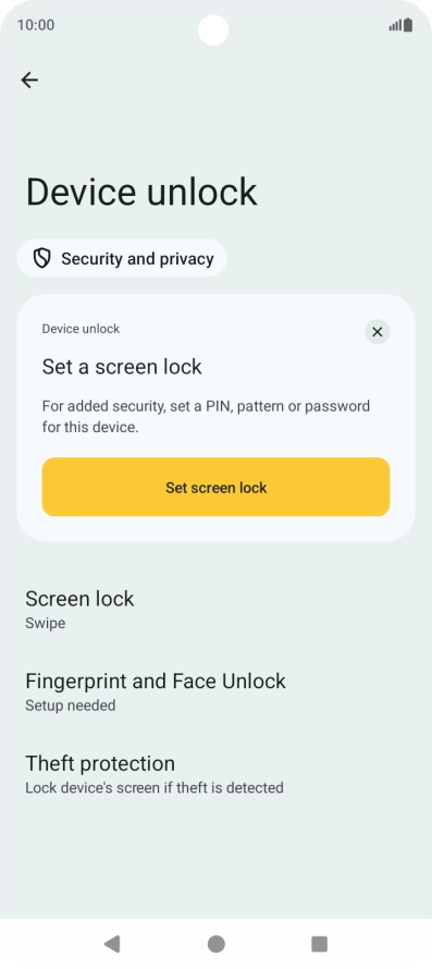 Press Fingerprint and Face Unlock.