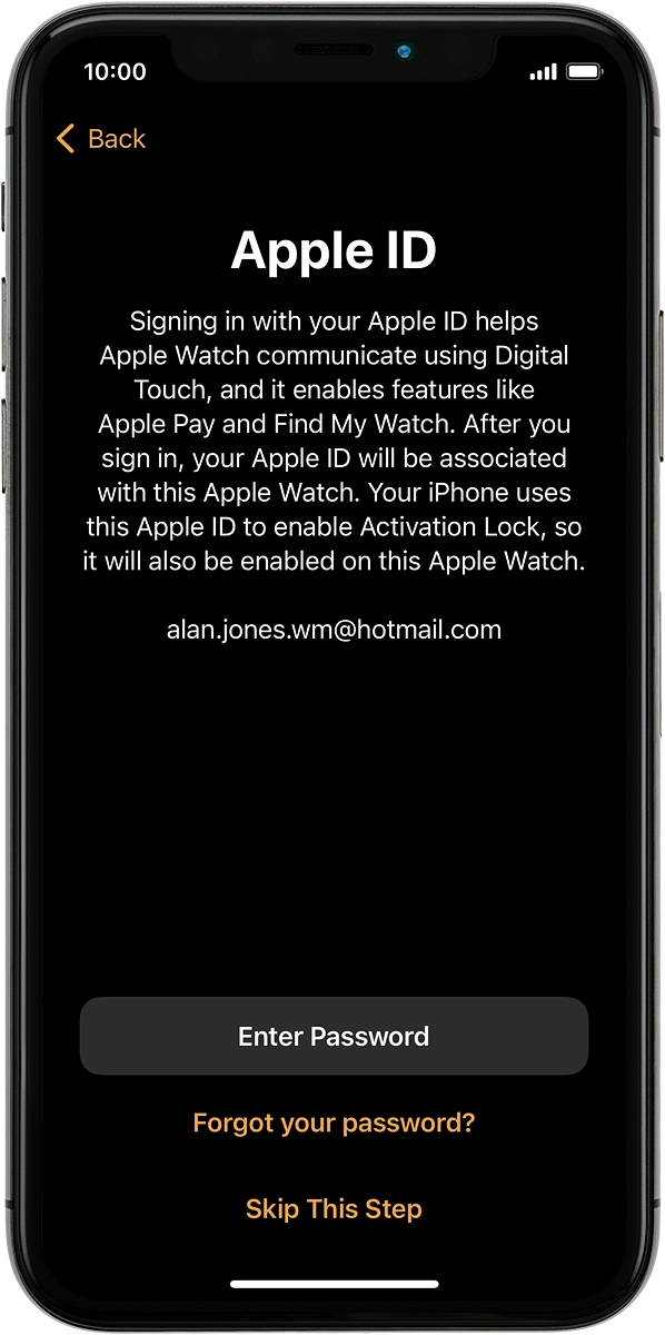 On your phone: Press Enter Password.