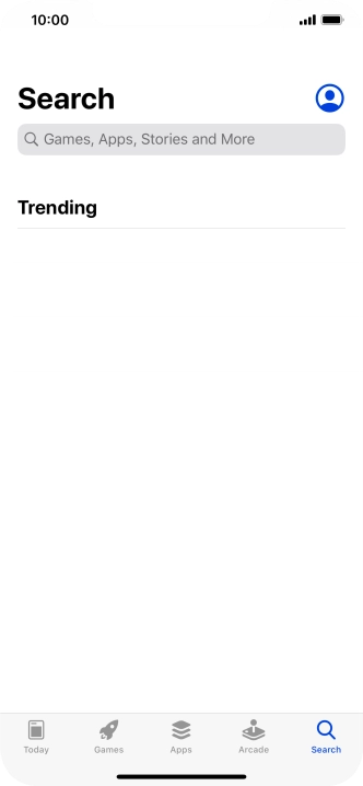 Press the search field and key in the name or subject of the required app.