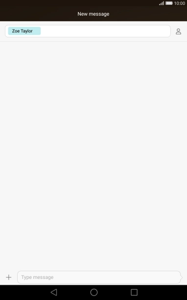 Press the text input field and write the text for your picture message.