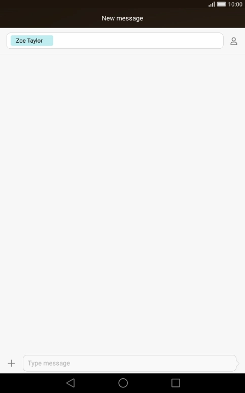 Press the text input field and write the text for your picture message.