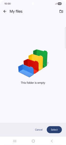 To create a new folder, press the new folder icon and follow the instructions on the screen to create a new folder.