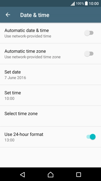 Press Automatic date & time to turn on the function.