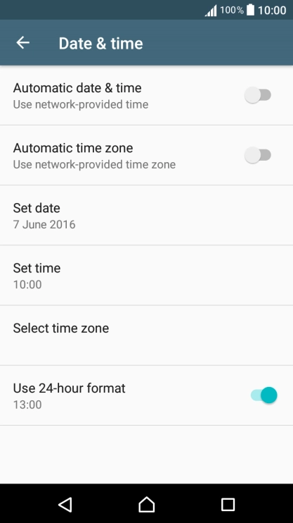 Press Automatic date & time to turn on the function.