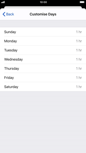Press the required days.