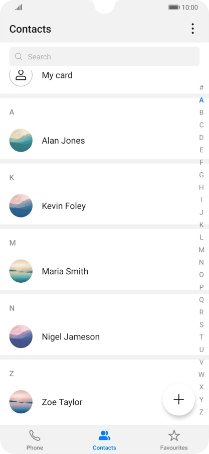 Press the new contact icon.