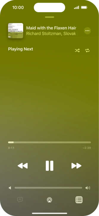 Press the shuffle icon to turn the function on or off.