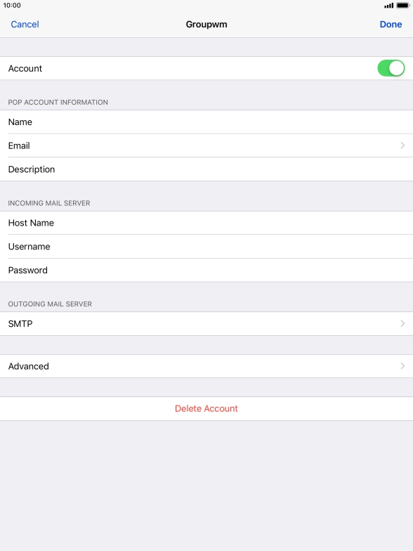 Press SMTP. Press SMTP.