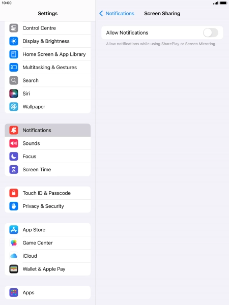 Press the indicator next to 