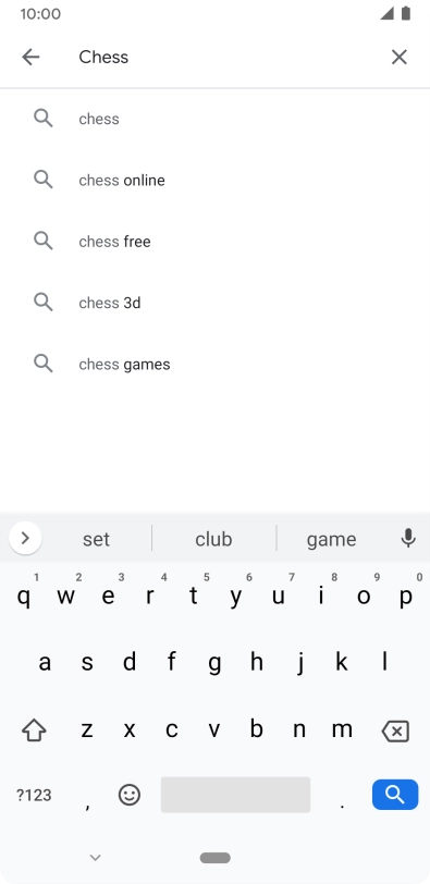 Key in the name or subject of the required app and press the search icon.