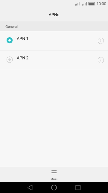 Press the field next to the data connection to activate it.