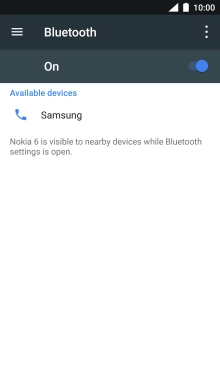 Press the required Bluetooth device and follow the instructions on the screen to pair the device with your phone.