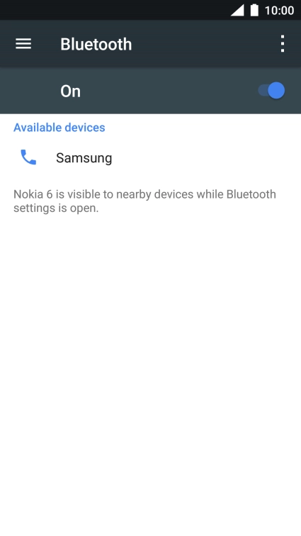 Press the required Bluetooth device and follow the instructions on the screen to pair the device with your phone.