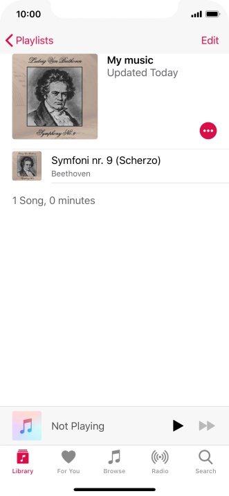 Hard press and hold the required audio file until a pop-up menu is displayed.