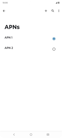 Press the field next to the data connection to activate it.