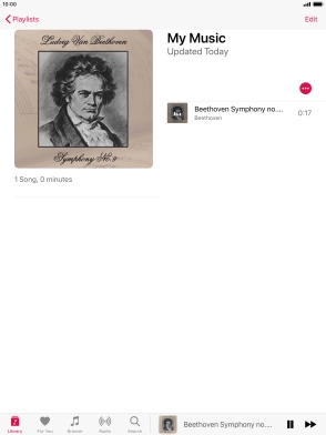 Press the song title.