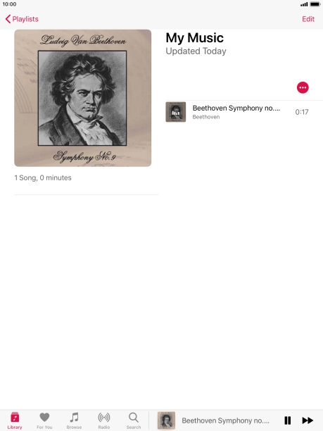 Press the song title.