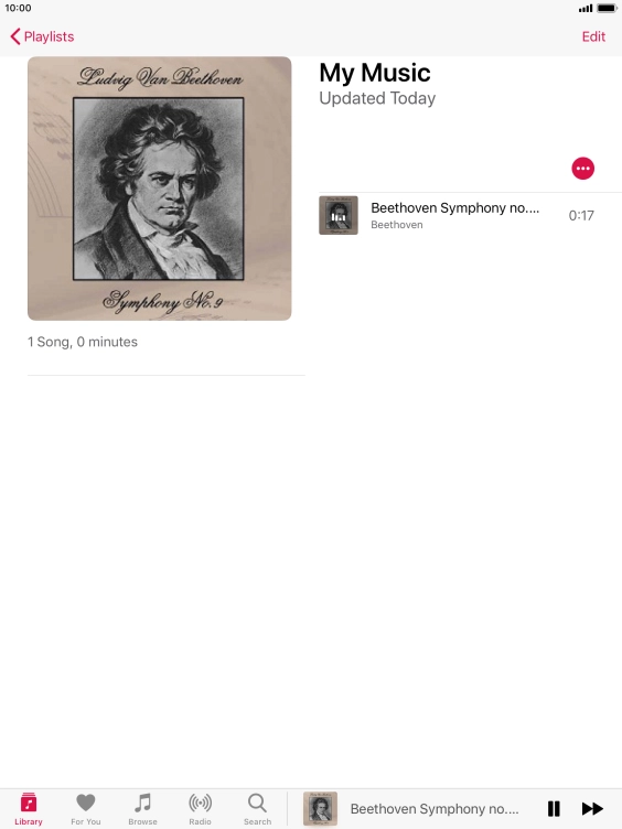 Press the song title.