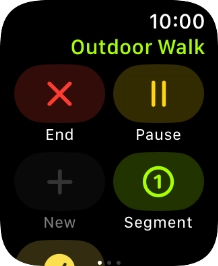 Press End to stop your training activity.