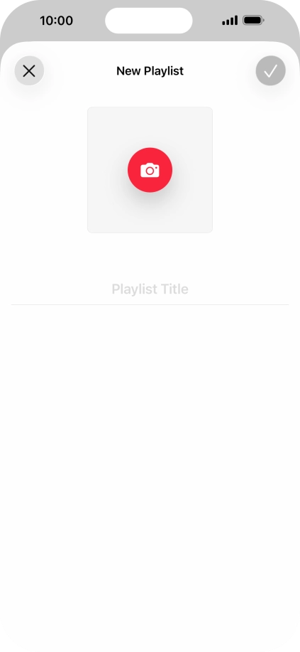 Press the text input field and key in a name for the playlist. Press the text input field and key in a name for the playlist.