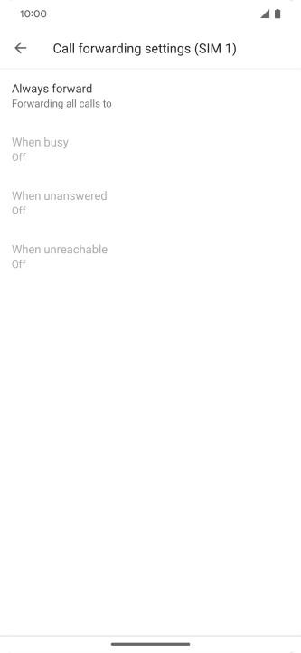 Press the required divert type.
