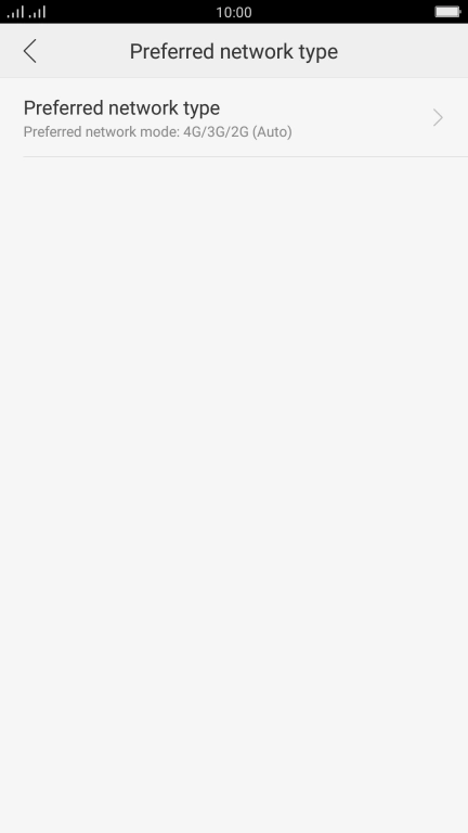 Press Preferred network type.