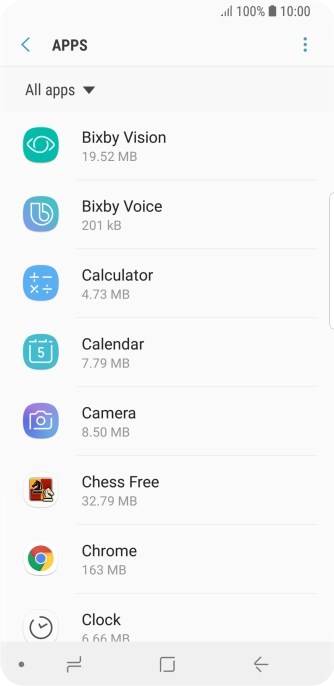 Press the required app.