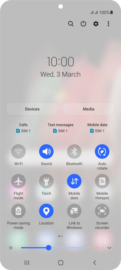 Press the settings icon. Press the settings icon.