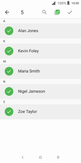 Press the confirm icon.