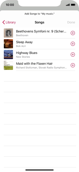 Go to the required category and press the required audio file.