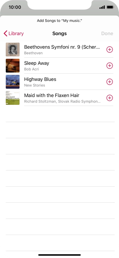 Go to the required category and press the required audio file.