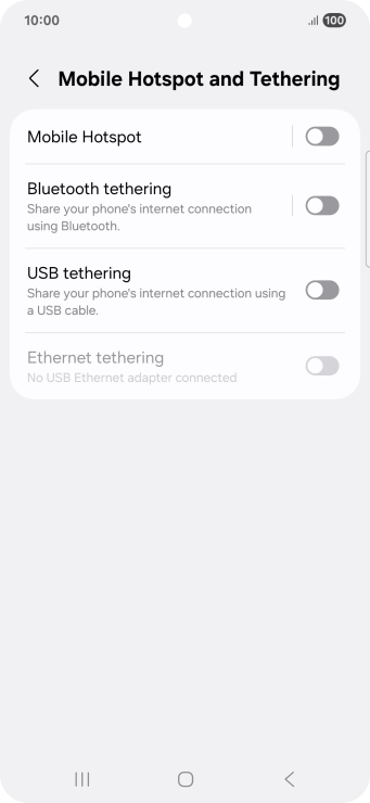 Press Mobile Hotspot.