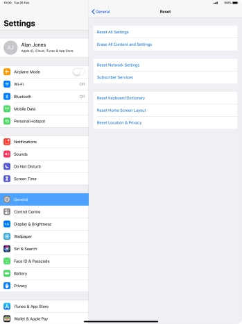 Press Reset All Settings.