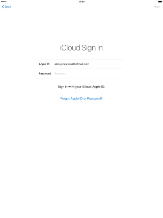 Press Required and key in the password for your Apple ID. Press Required and key in the password for your Apple ID.