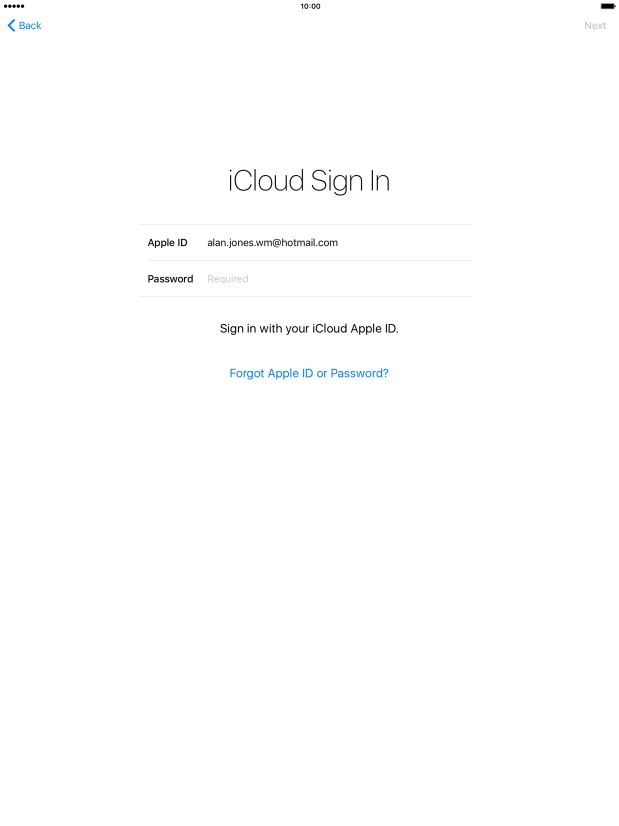 Press Required and key in the password for your Apple ID. Press Required and key in the password for your Apple ID.