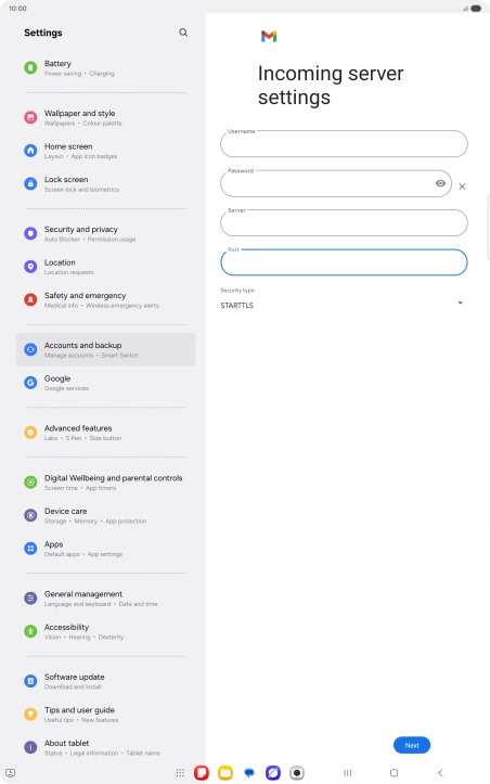 Press the drop down list below 