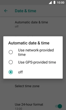 Press Use network-provided time.