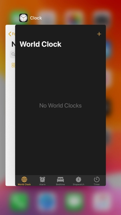 Slide upwards on the required application to end it.