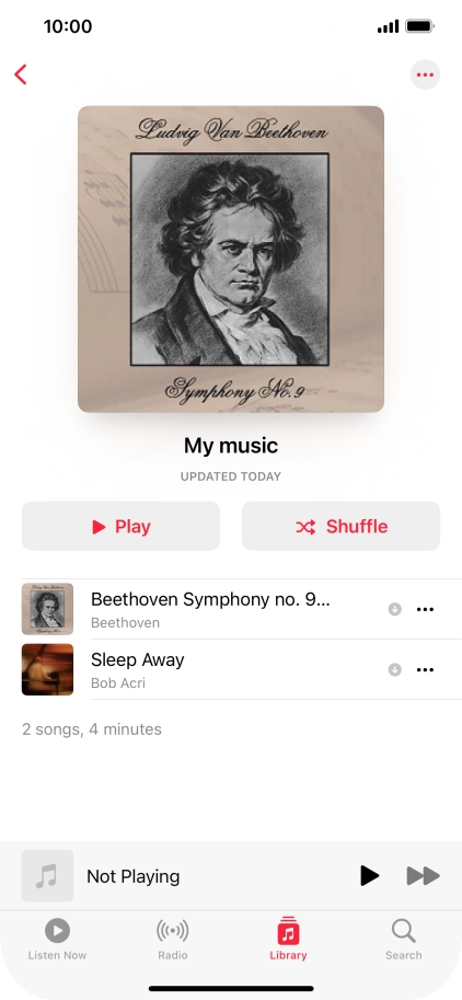 Go to the required category or playlist and press the required audio file.